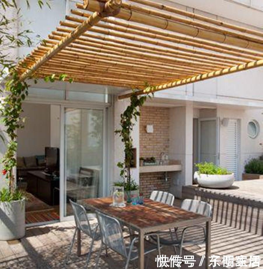 竹子|要是你也有个院子,那就这样设计砍几根竹子撑起一个廊架,闲适