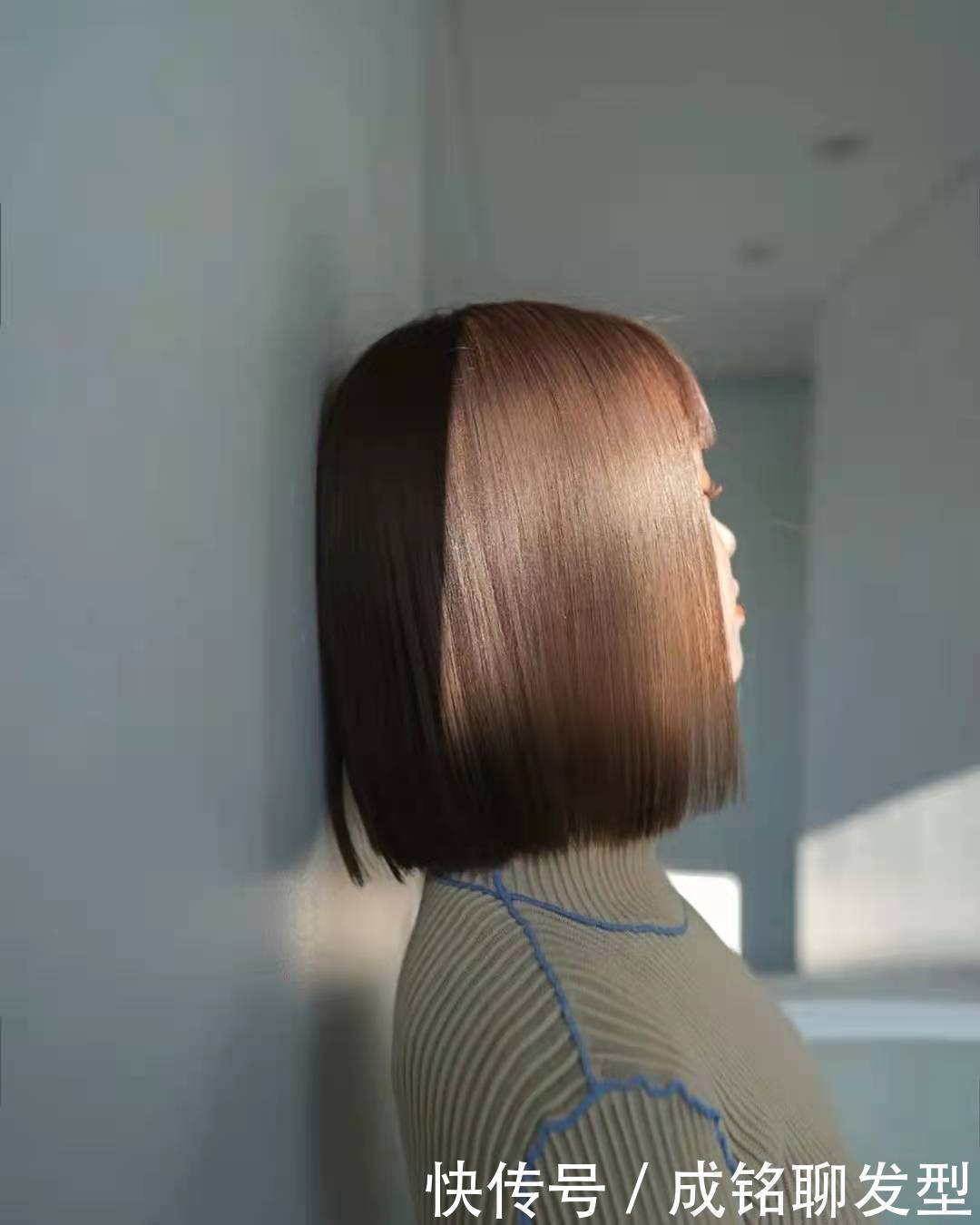 不用“漂色”不用“退色”,黑发一步染到位的生活色,显白又高级