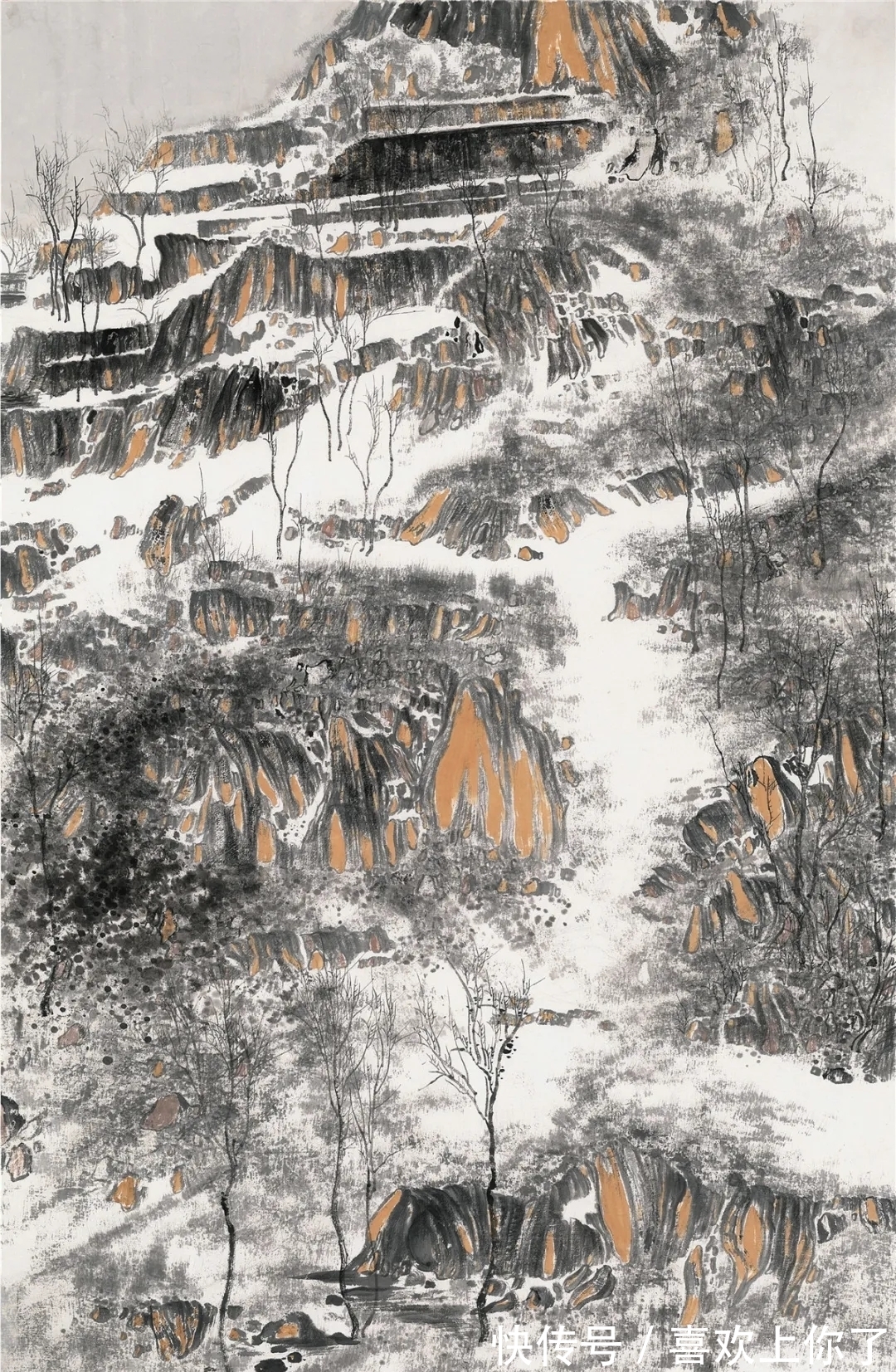 雪意$孤寂冷逸｜李天锁雪意山水画