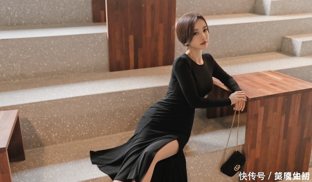 穿搭|看模特学穿搭,孙允珠真是把黑色连衣裙穿出了极致美丽,太极品了