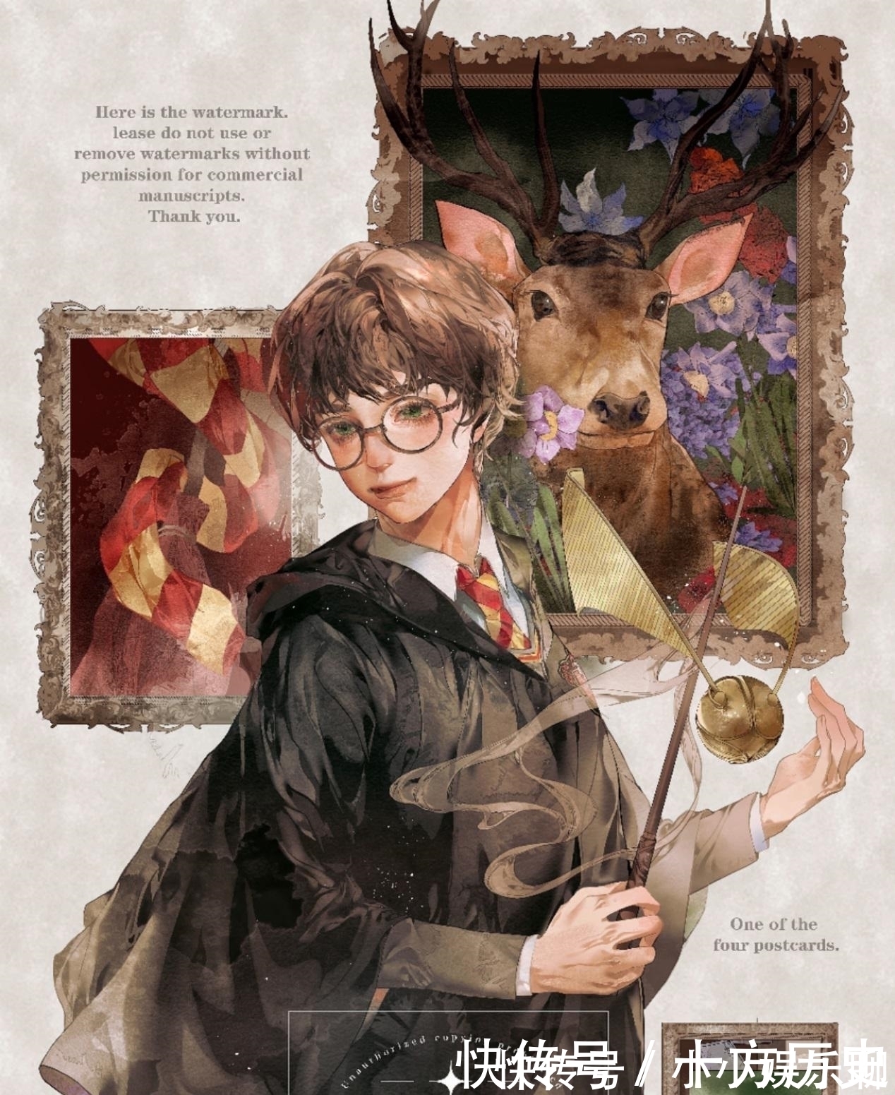 哈利·波特|画师绘制《哈利波特》同人，赫敏复古英伦风，马尔福充满贵族气质