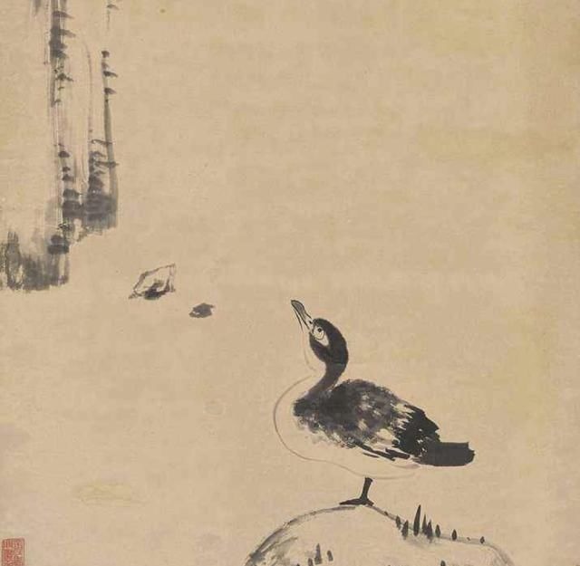 过来人!八大山人画了一只鸟,眼神忧郁,放大10倍,看懂的:都是过来人