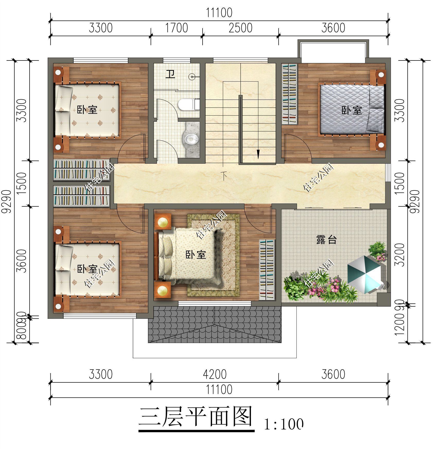 露台|占地只有99平，11×9米经典三层欧式别墅，车库、露台、套卧全都有