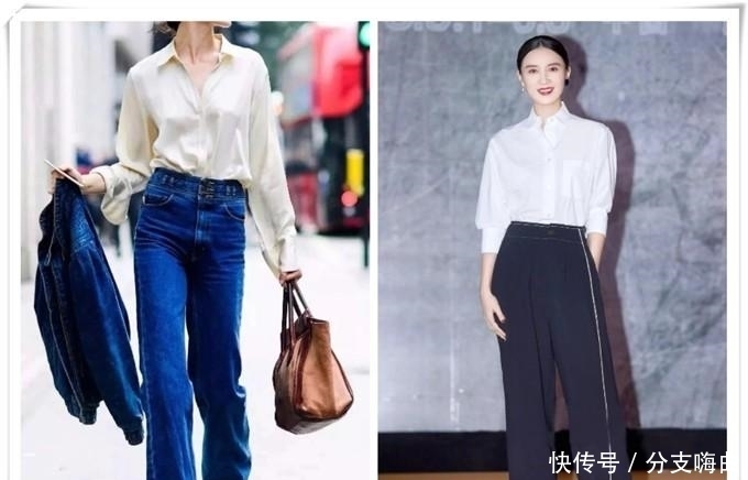 阔腿裤+衬衫=中年女性气质穿搭,开春正流行