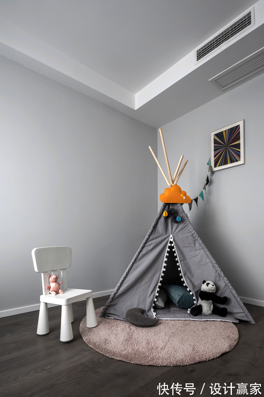 客餐厅|132㎡现代黑白灰,素雅极简的美学空间,冷暖色搭配恰到好处