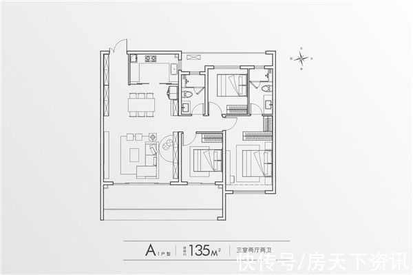 融创东麟府建面约172㎡奢阔四室，满足你对房子的所有想象