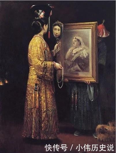 大胆|一组慈禧的罕见油画风格很大胆,图六是对镜梳妆