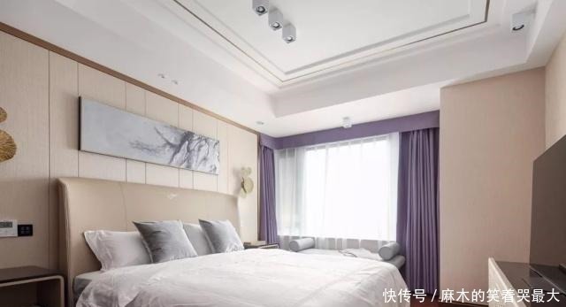 色调|140平三室装修,难得一见的精致高雅空间,主卧色调太美了!