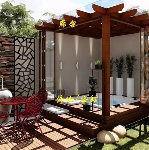 草坪|家有小院赶紧装扮打理起来,搭廊架铺草坪石子,瞬间感觉就出来了