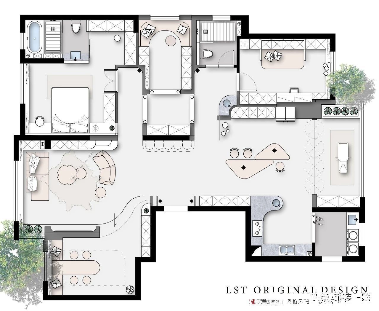 分区|刘思彤设计原创分享 御水澜湾197平户型深度解析
