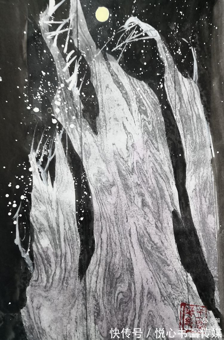 王照华@中国鹰王胡杨大师王照华鬼斧神工画胡杨《秘境》