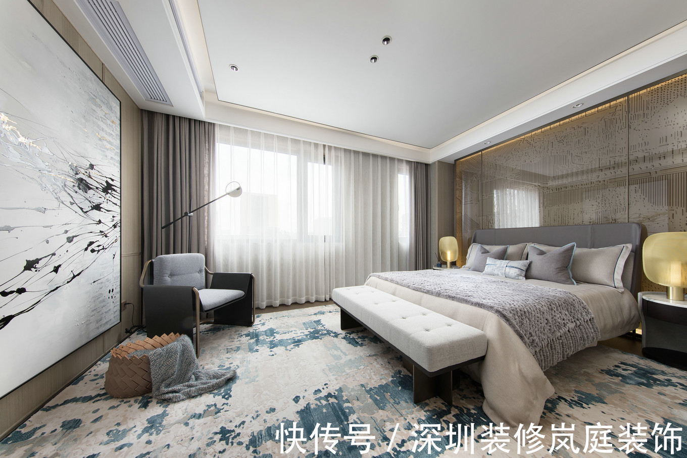 业主|深圳装修:大族云峰120㎡轻奢,客厅+卧室也太敞亮了吧!