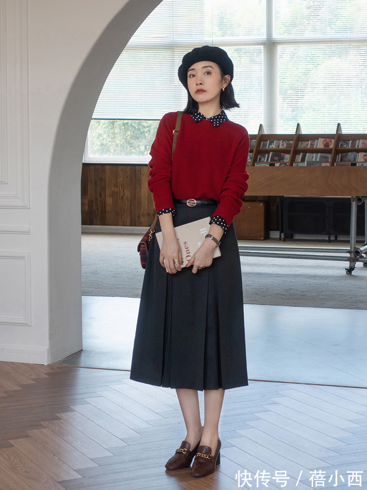 半裙 40岁的女人试试“羊毛衫+半身裙”,学她这样穿,遇见更美的自己