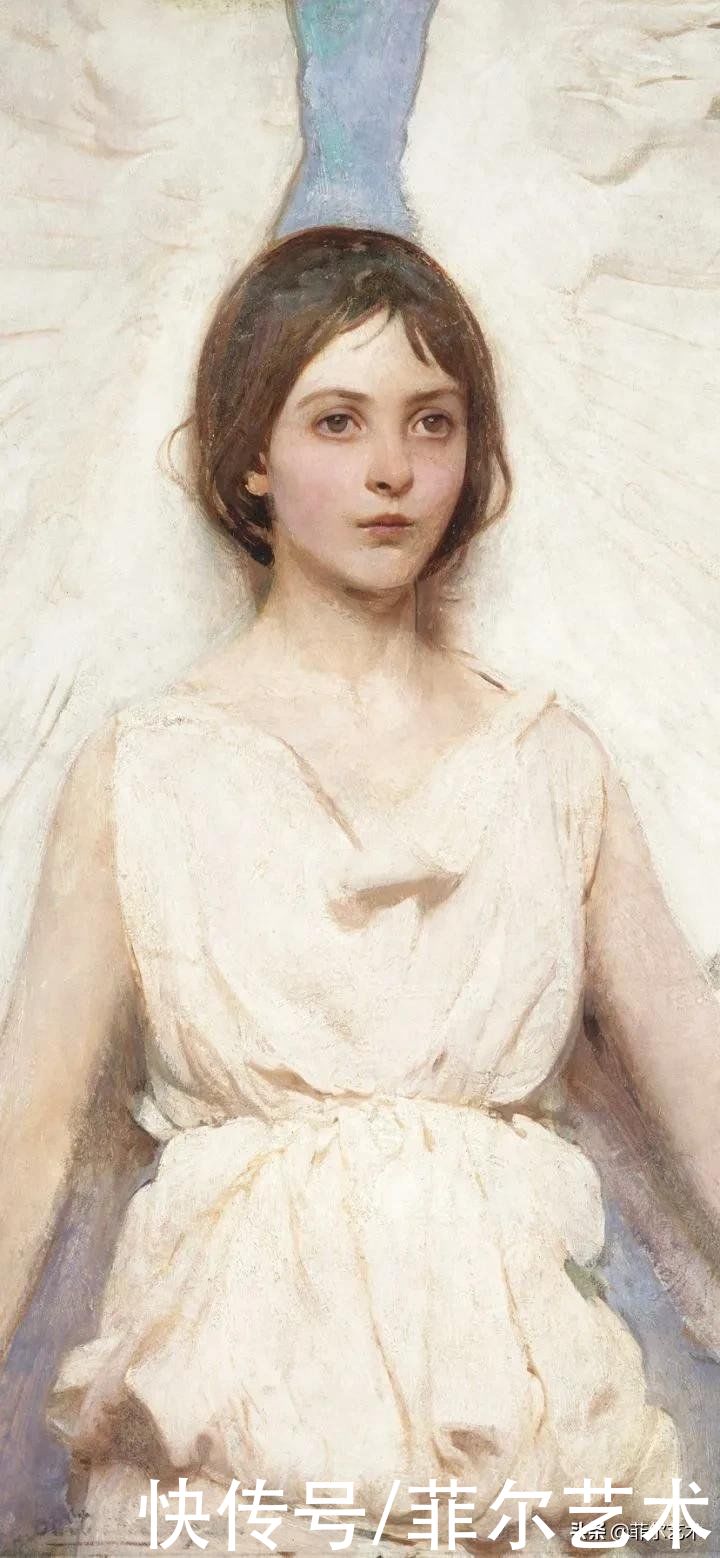 人物|空灵的天使，精美绝伦~雅培·翰德逊·泰勒女性人物油画作品欣赏