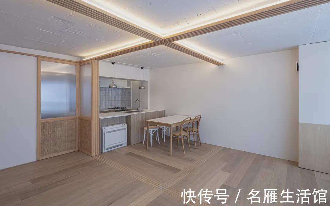 折叠门|82㎡都是智慧,拆除全屋隔墙,吊轨门切割空间,多出来5㎡储藏室