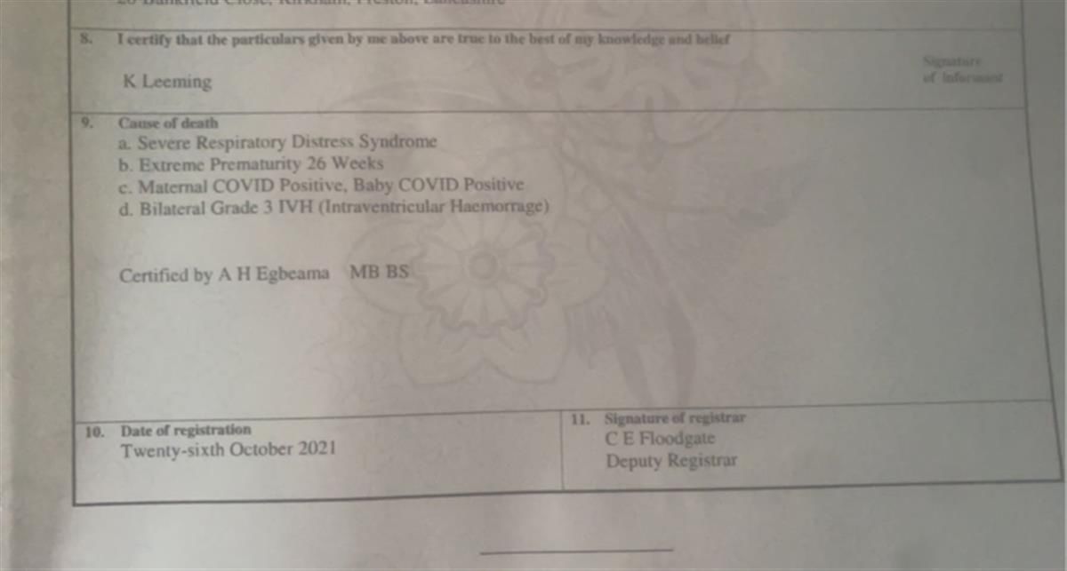 疾控中心|英国一孕妇未接种疫苗，感染新冠后生下的女婴核酸呈阳性，9天后夭折
