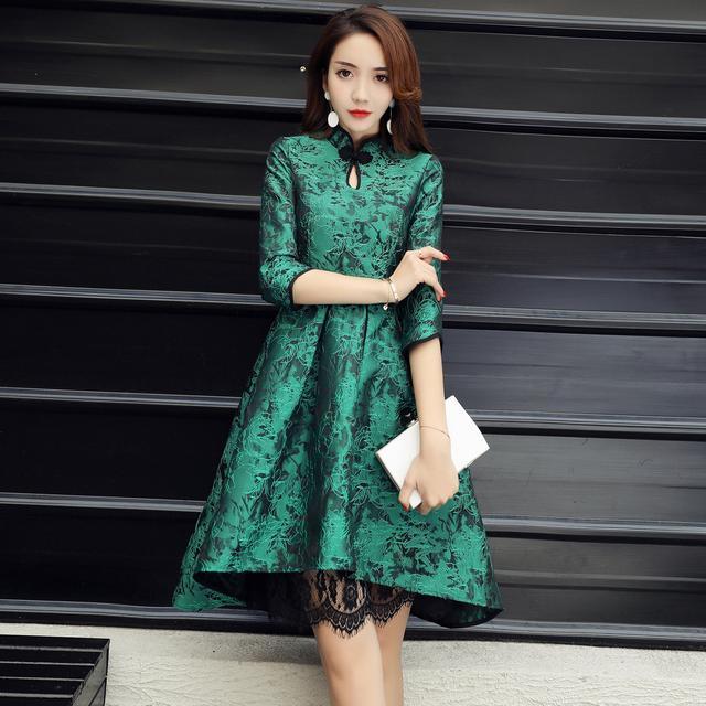 蕾丝 女人无法抵制旗袍的魅力,改良版连衣裙让你穿出端庄优雅女人味