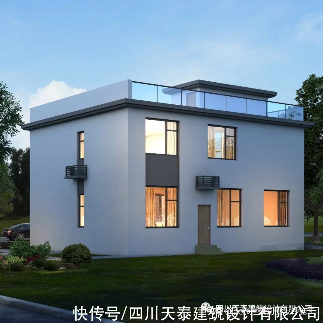 赤水|贵州习水、赤水农村二层现代别墅 平屋顶设计图纸 带堂屋大露台