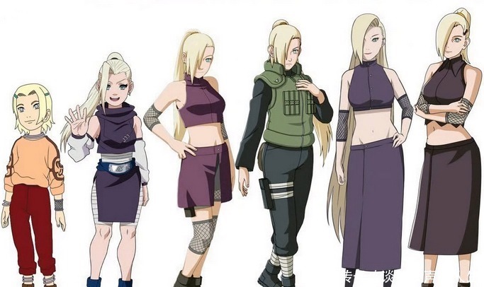 春野樱|火影忍者角色从小到大成长图,佐助长残成大叔,井野越长越美