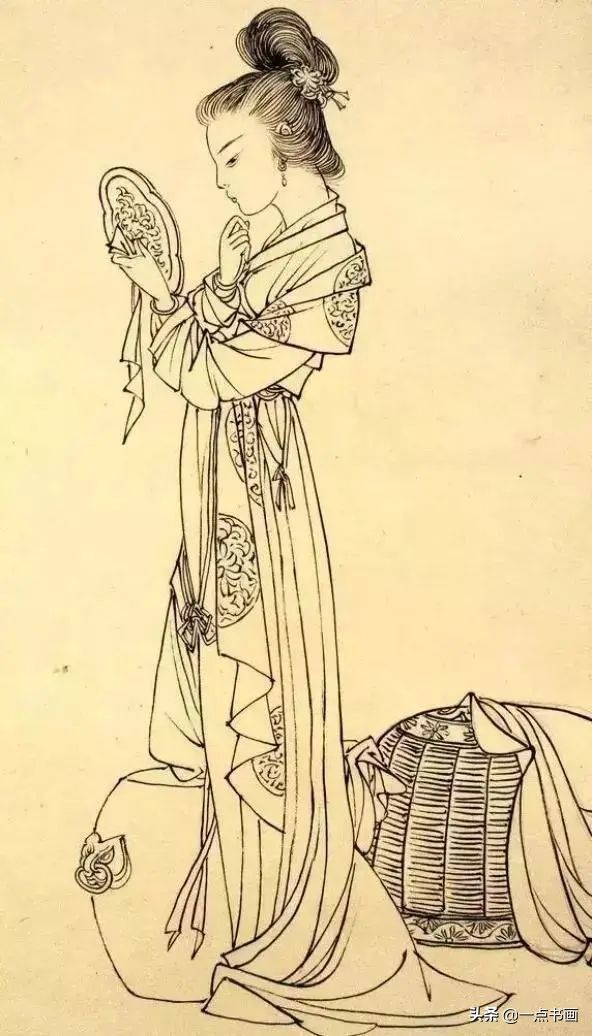 白描！他的白描被评为“当代第一”，画仕女独辟蹊径