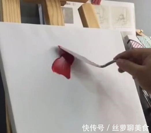 颜料#美术生被指责浪费颜料,只用红色作画,看到成品后老师都得跪下!