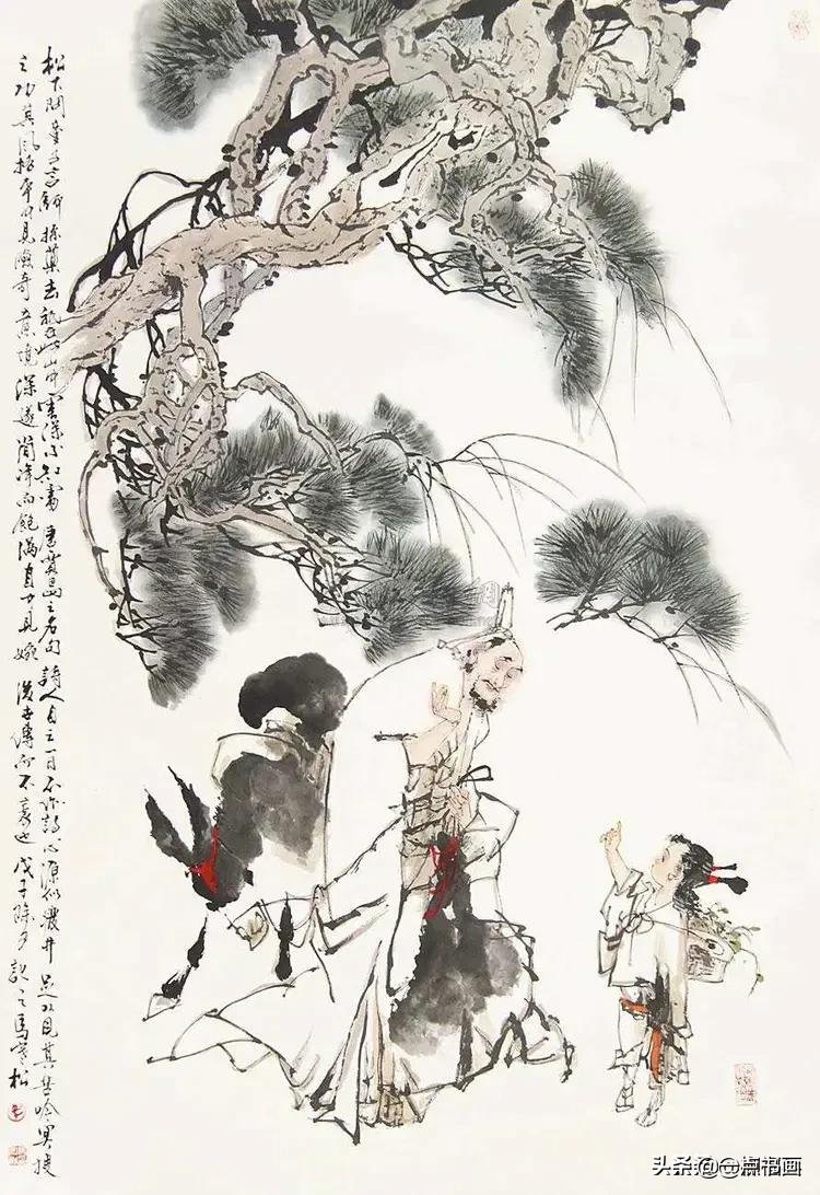范曾&多位画家笔下的《松下问童子》，你最喜欢哪一幅？