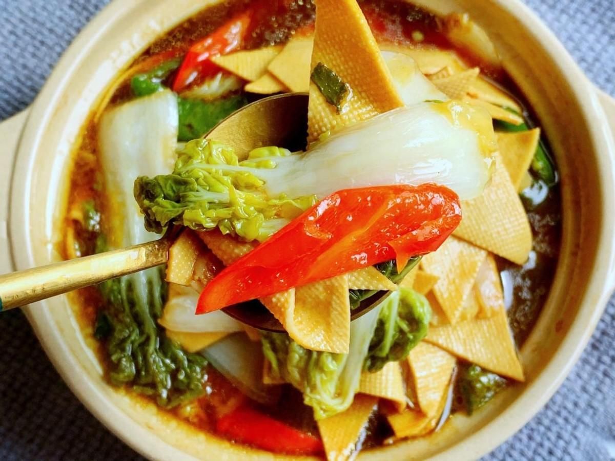 解馋|干豆腐白菜汤，制作简单，解馋下饭