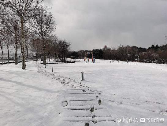 老年|蓝天白云，白雪皑皑，烟台“牛”年初雪美如画