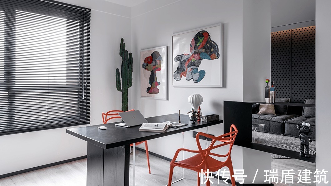 水泥板|120㎡简约高级黑，这样设计超有范！