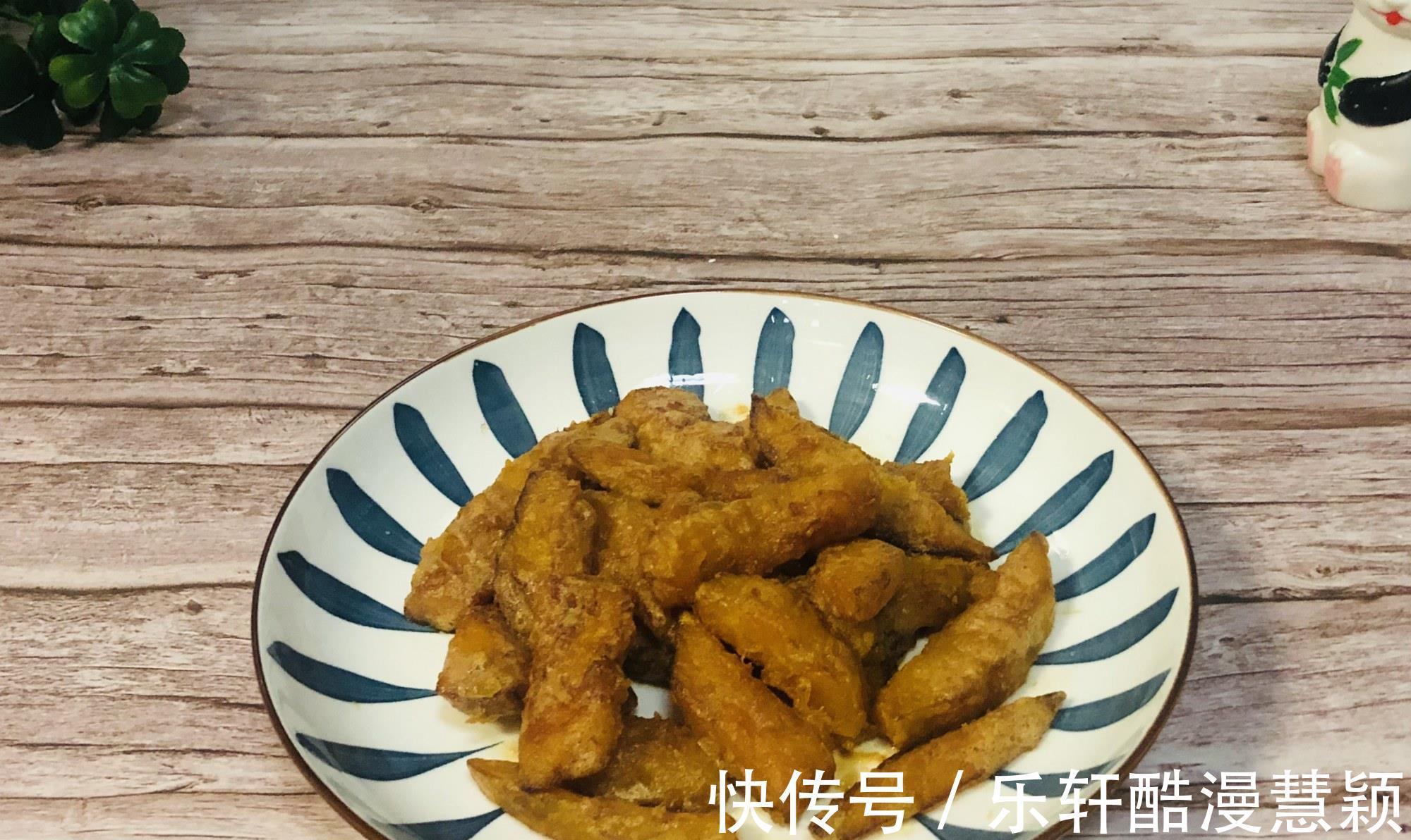 南瓜条|自己做的咸蛋黄焗南瓜,划出重点就能做出饭店的口感