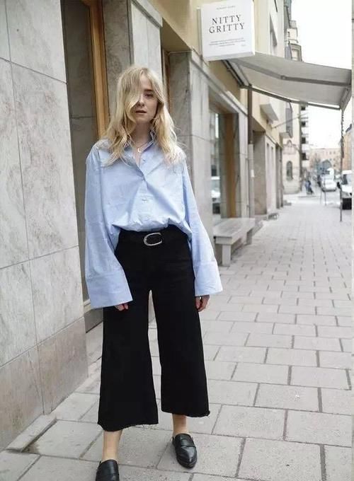 2021年入春流行穿“衬衫+阔腿裤”，显瘦又时髦，美得很高级