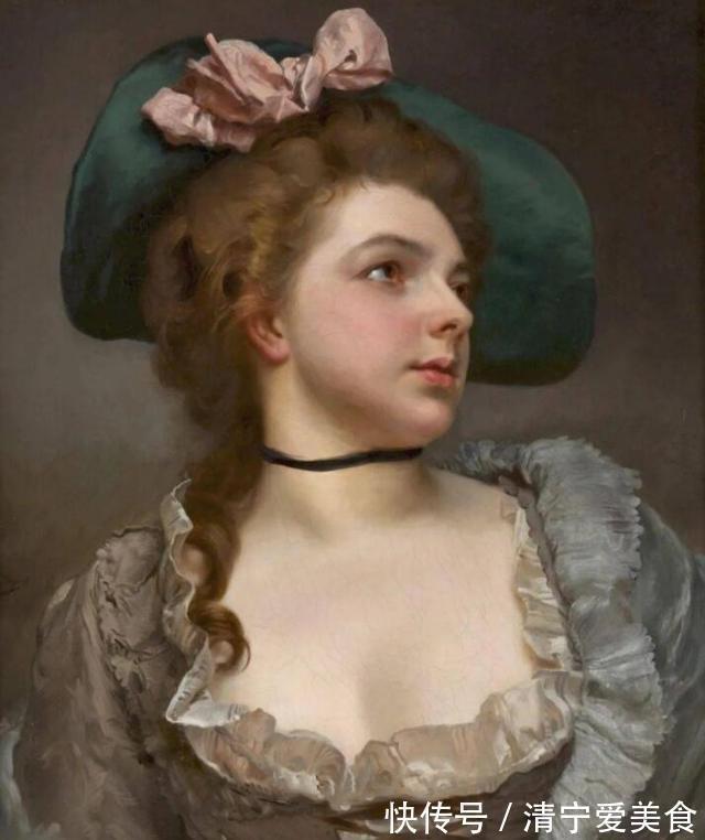 肖像画!花容月貌般的法国女性人体油画,眉梢眼角藏秀气,声音相貌露温柔