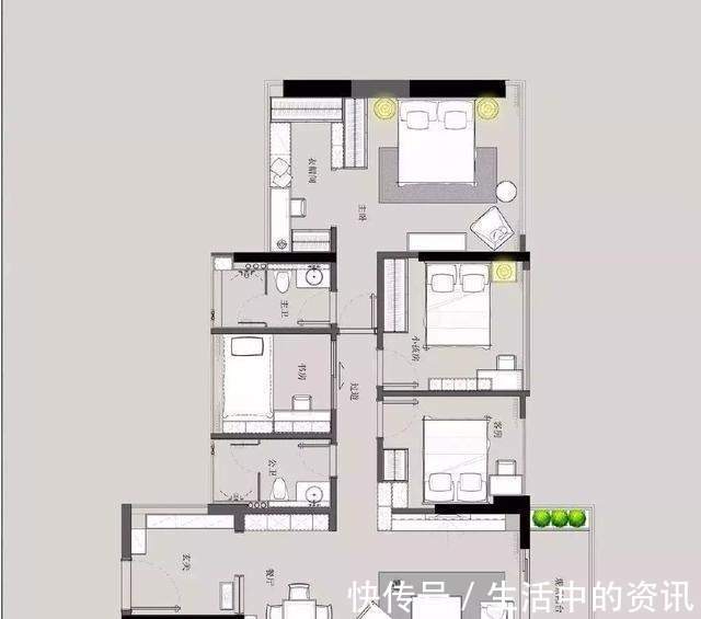 过道|130㎡新中式4室,过道打嵌入式收纳柜,风靡朋友圈!