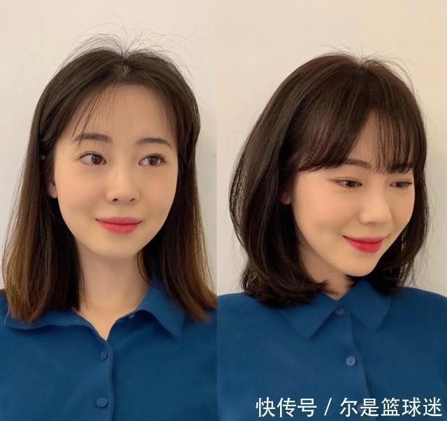 额头 剪对发型,堪比整容,普通人也能变气质女神,美到自己都笑了
