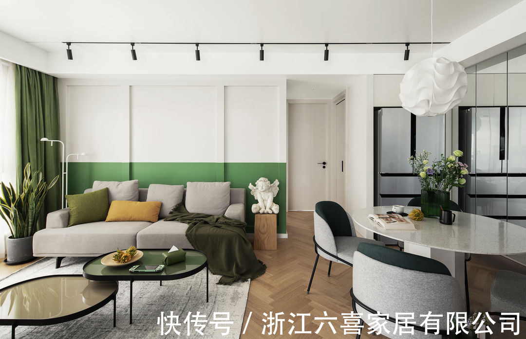 绿野仙踪|89㎡室内空间绿色设计丨婚房90配色绿野仙踪，清新又舒适