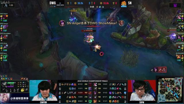 世界赛上|sn vs dwg赛后分析：angel状态爆种