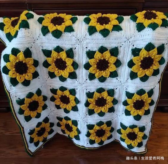 毛线钩针编织向日葵合集，DIY手工编织附图解教程