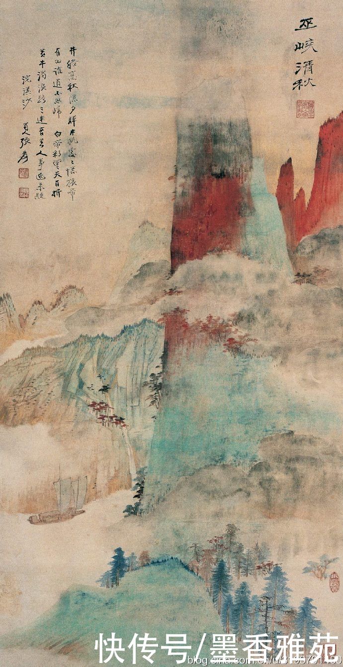 山水画|富丽堂皇——大师张大千精品金碧山水画作品欣赏