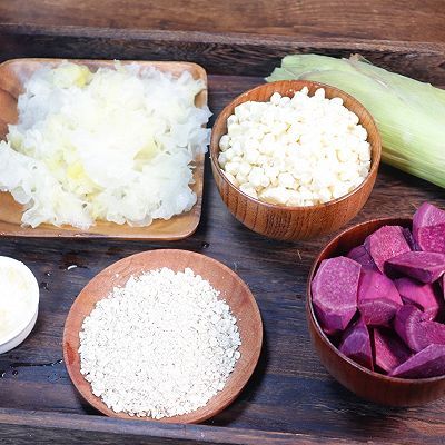 冰糖玉米紫薯银耳燕麦奶糊