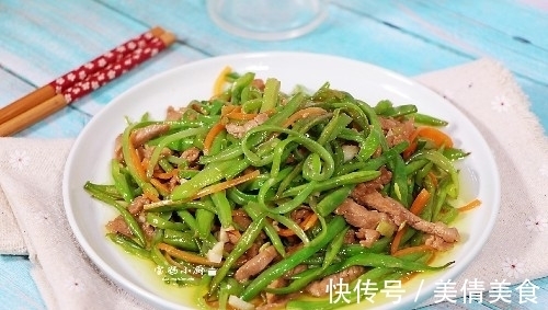 肉丝|我家最着迷的菜，用油少熟得快，颜色嫩绿，每周3顿家人都嫌少