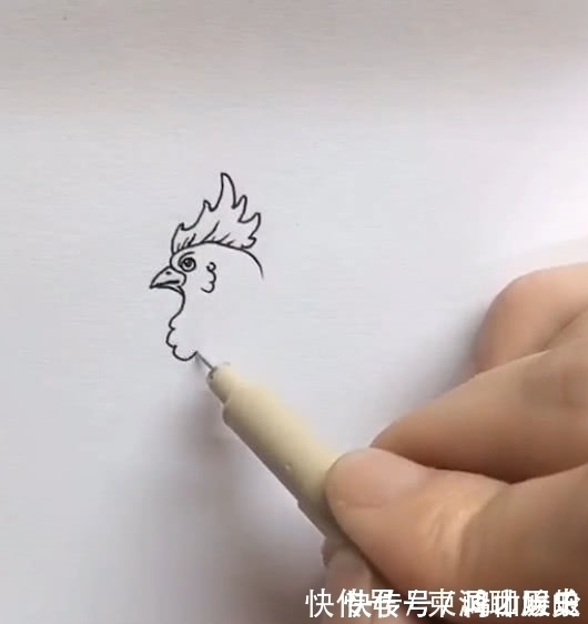 美术生#美术生画公鸡,不起型直接画,成品很有料,网友:橡皮擦放假了