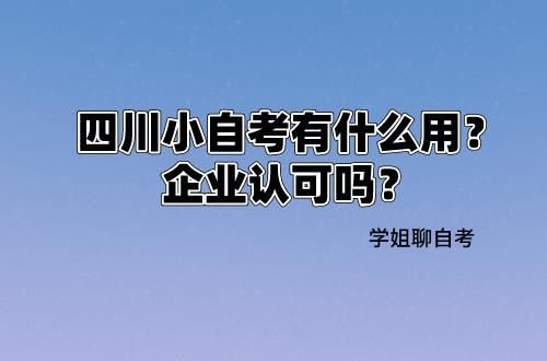 高等教育|四川小自考有什么用？企业认可吗？