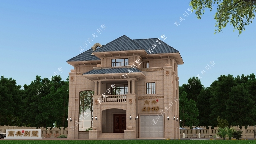 别墅|这款三层欧式别墅，精致的外观，建起来就是一道美丽的风景