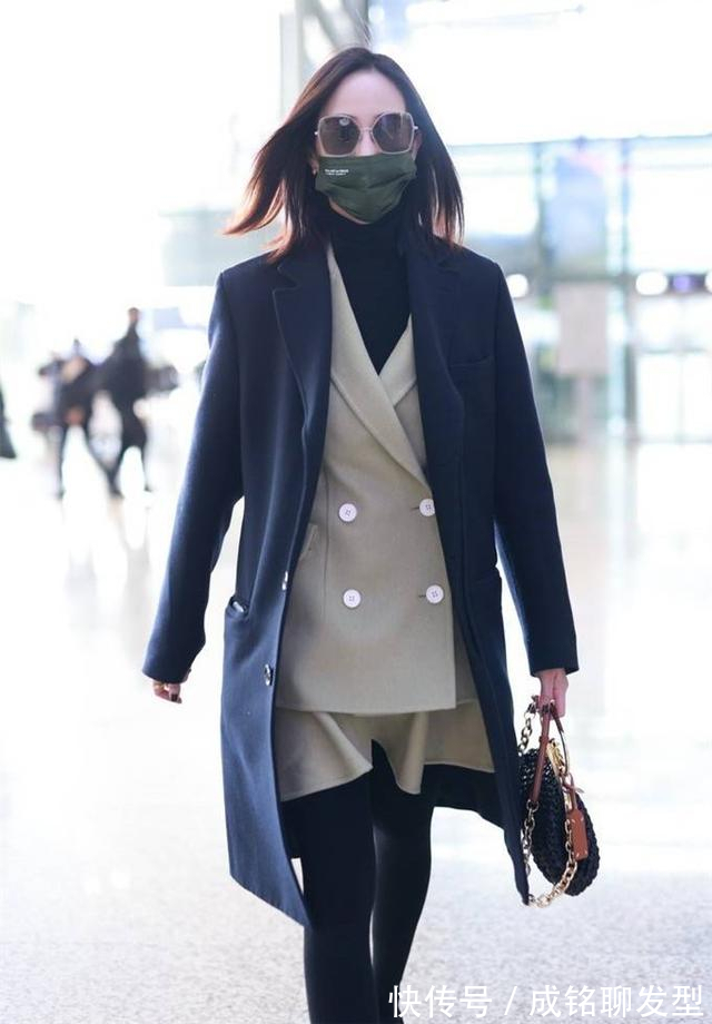 西装 张钧甯身材高挑匀称！大衣和西服叠穿显瘦不臃肿，真是又暖又美