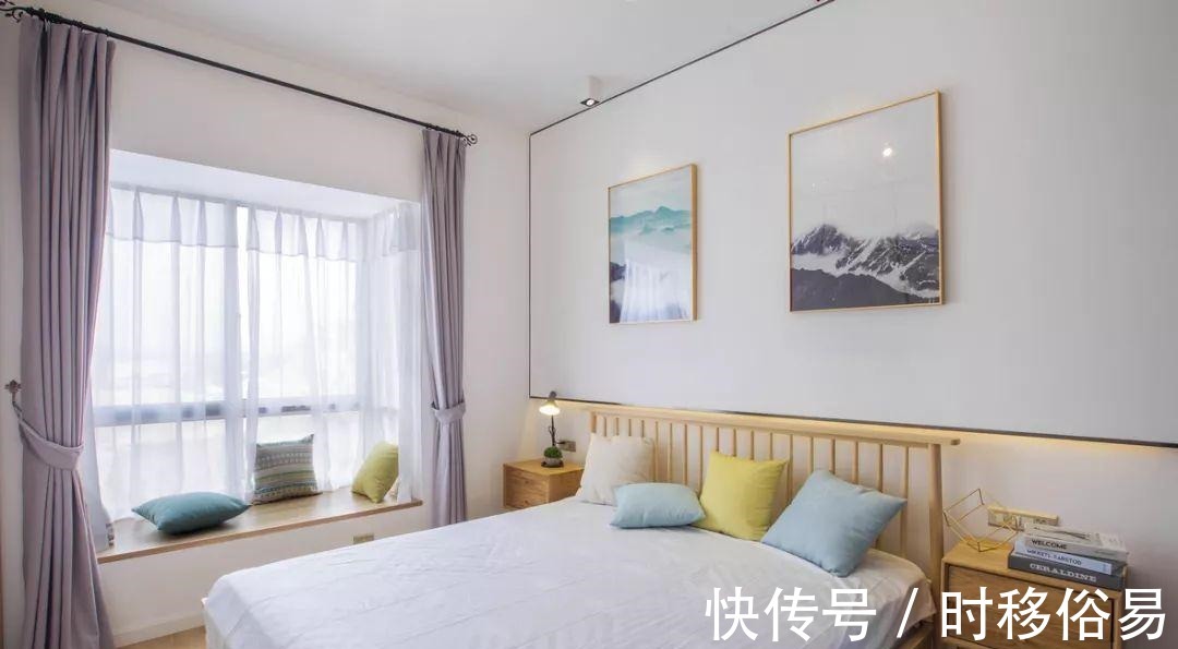 金边虎尾兰|105平简约的北欧风,橙色系很活力的装修,喜欢简单温馨的家