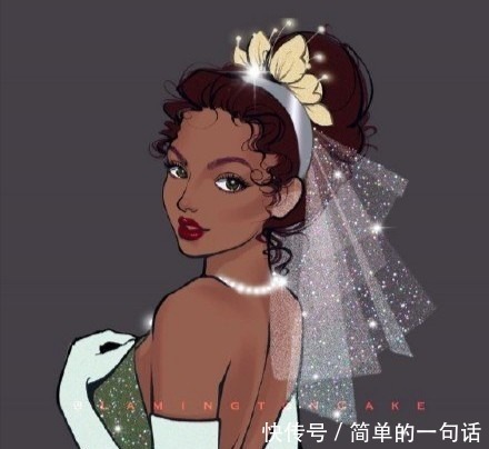 迪士尼|画师笔下的迪士尼公主,蒂安娜公主的婚纱照很美,木兰很像刘亦菲