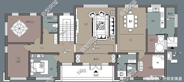 占地面积|农村别墅怎么盖才好看挑空客厅+套卧，这8套图纸25万起建！