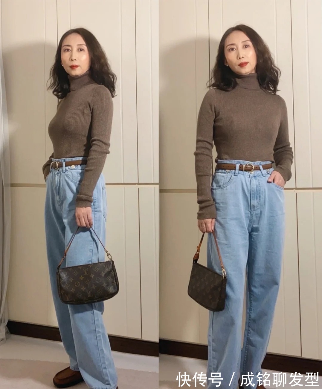 棕色|五十岁的女人会不会穿搭,学会这三点就行,和身材长相关系不大