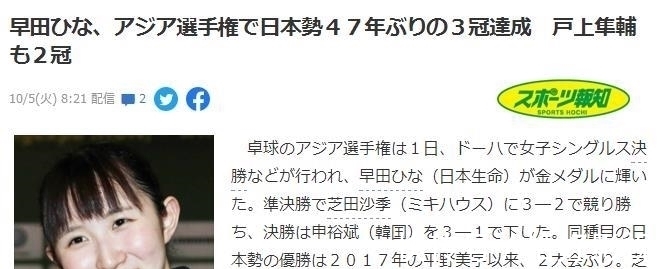伊藤美诚|4天夺4金!日乒KO韩国,新“伊藤美诚”拿3冠王,日媒欢呼创历史