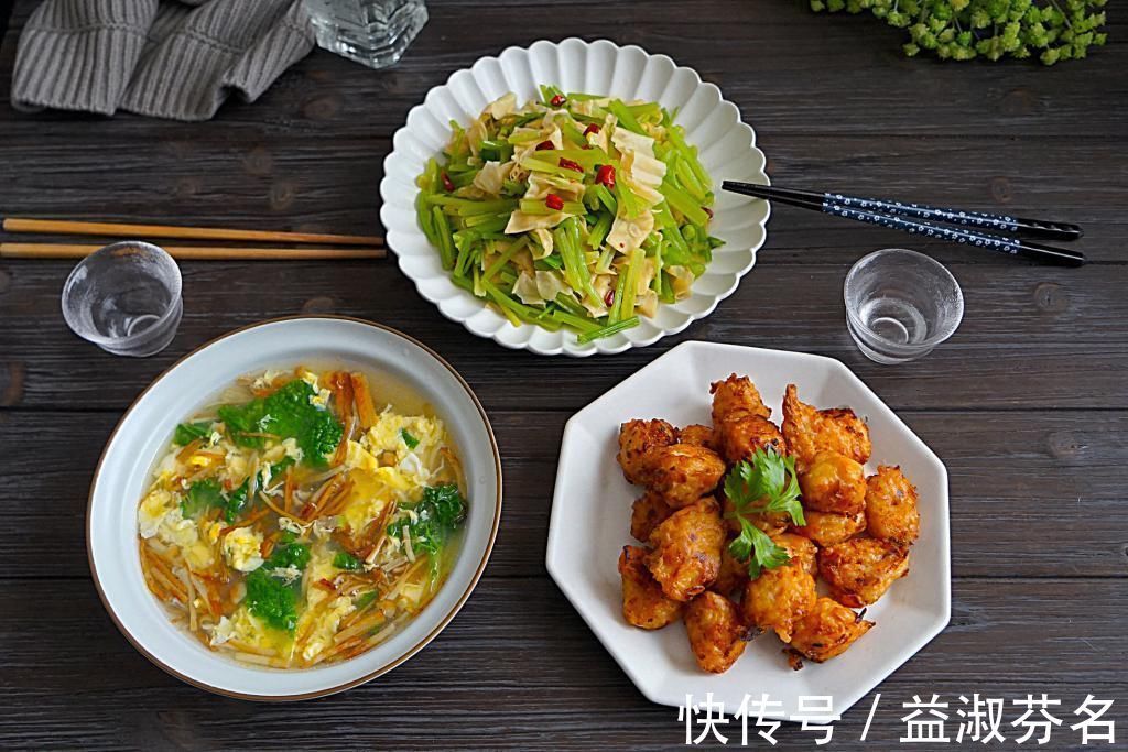 金针菇|宅在家,午餐做了两菜一汤,好吃得停不下来,婆婆:会过日子